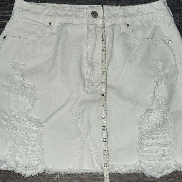 White Distressed Denim Skirt by Pacsun - Picture 5 of 5